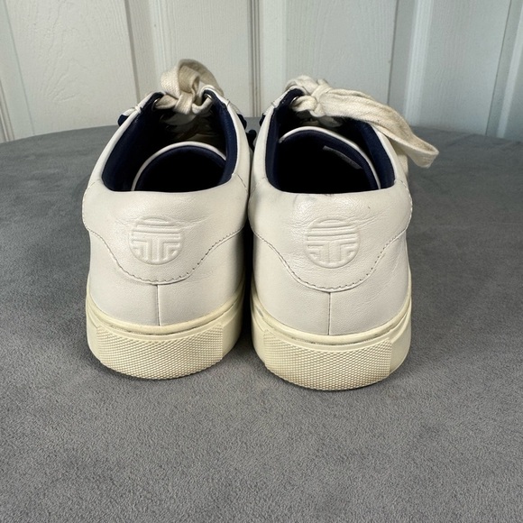 Tory Sport Ruffle White Leather Sneaker Low Top Lace Up Womens Size 9 - Picture 2 of 10